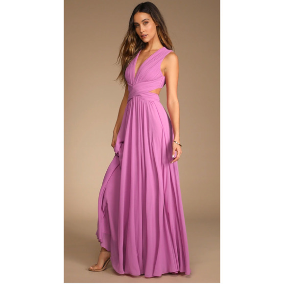 Lulus Lilac Cutout Vivid Imagination Maxi Dress Size Varies - Picture 9 of 13